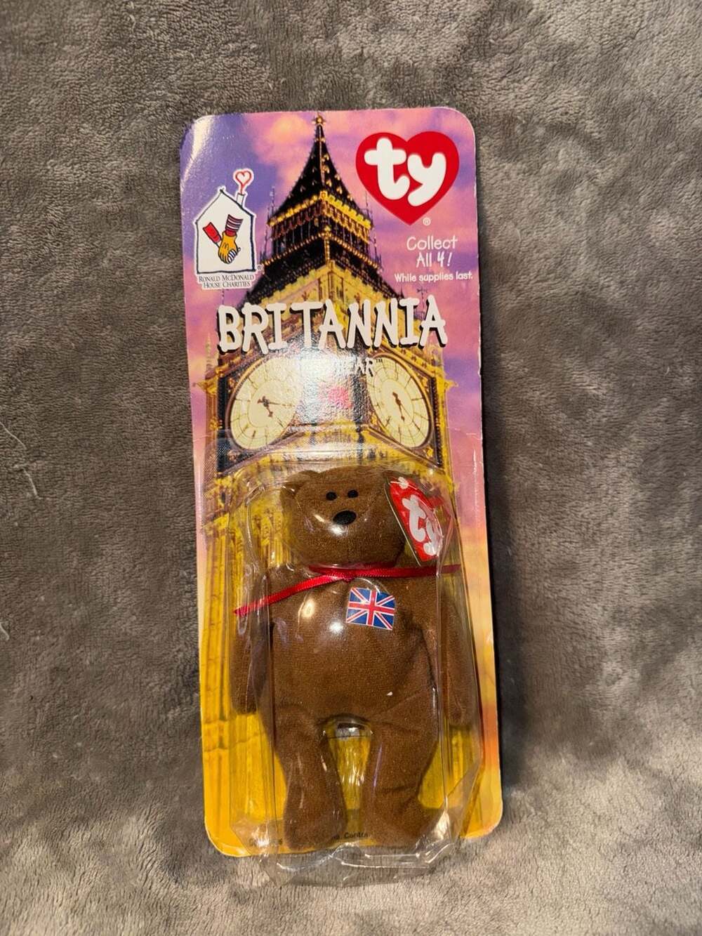 1997 Ty Teenie Beanie Babies McDonalds Promo Britannia the Bear Sealed Packaging